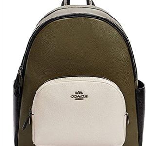 Coach Women's Court Backpack, Army green and white